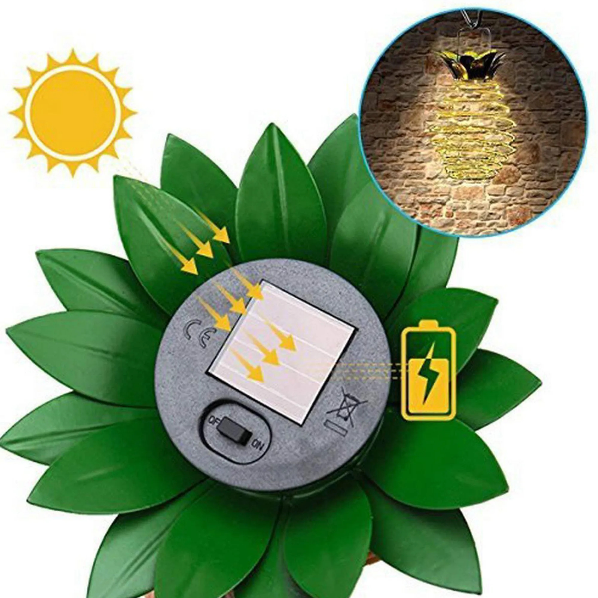Upgraded Solar Pineapple Lantern With LED String Lights 8