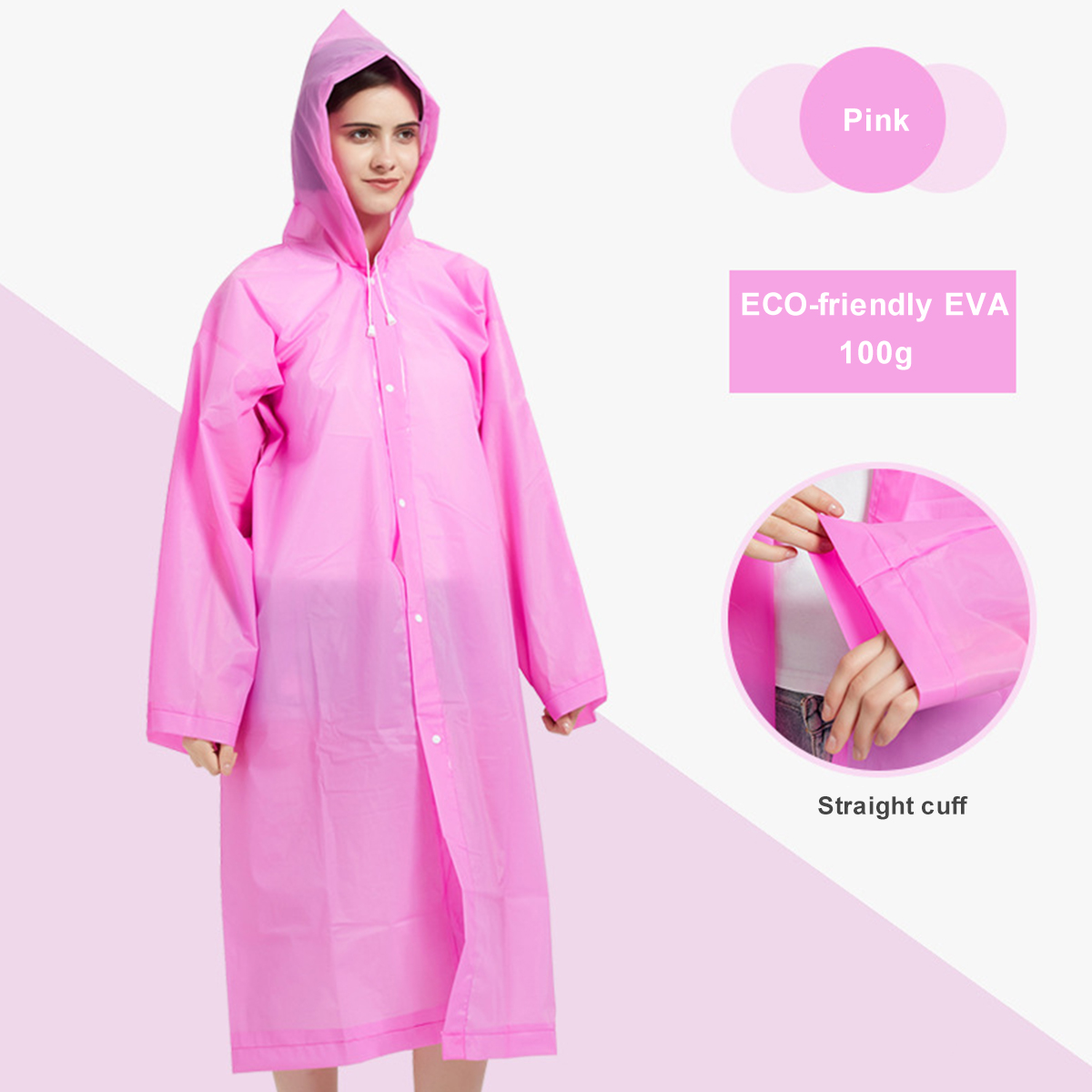 Transparent Reusable EVA Raincoat 8