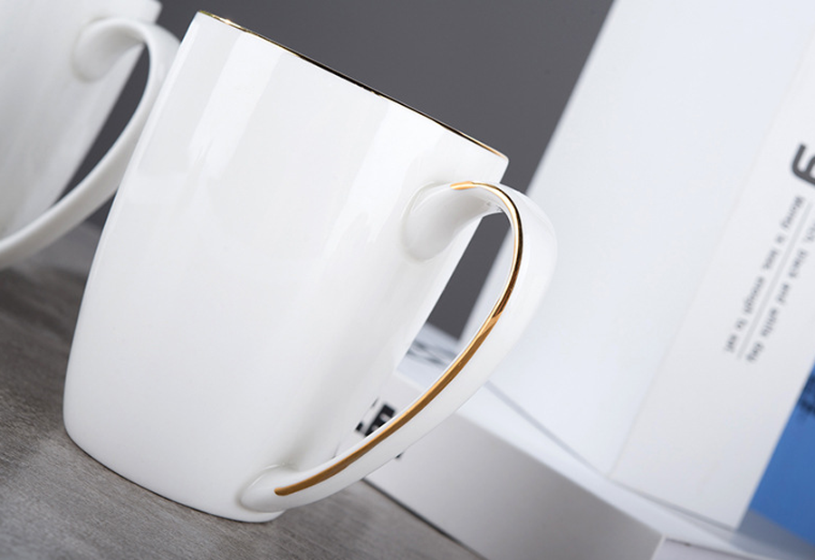 Moonlight Drawing Gold Line Bone Porcelain Ceramic Cup 5