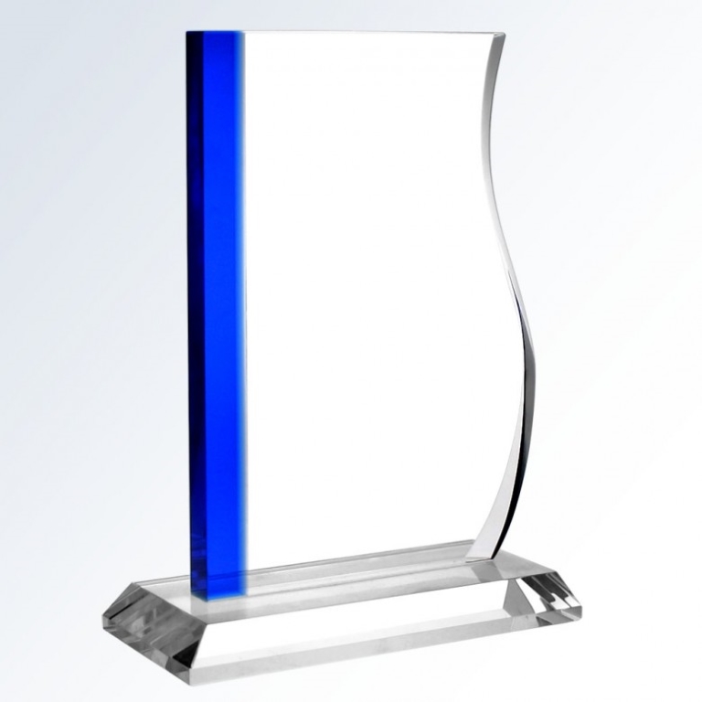 Blue Progress Optic Crystal Award - Small 2