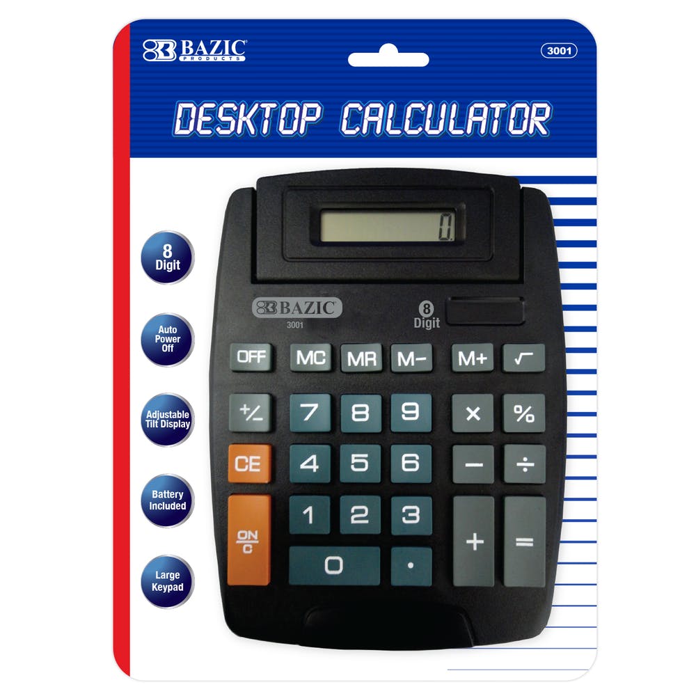 8 Digit Display Calculator - Desktop Auto Off 2