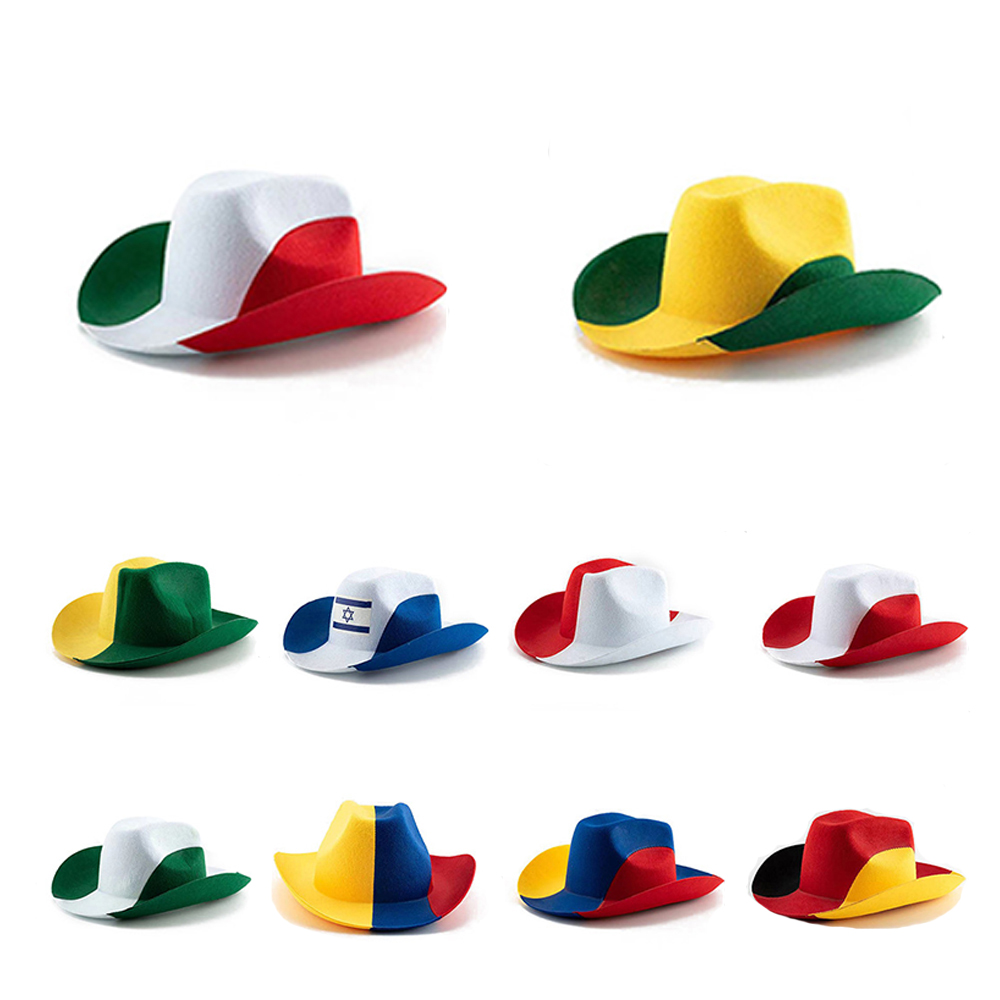 Qatar World Cup National Flag Football Fans Customized Cowboy Hat