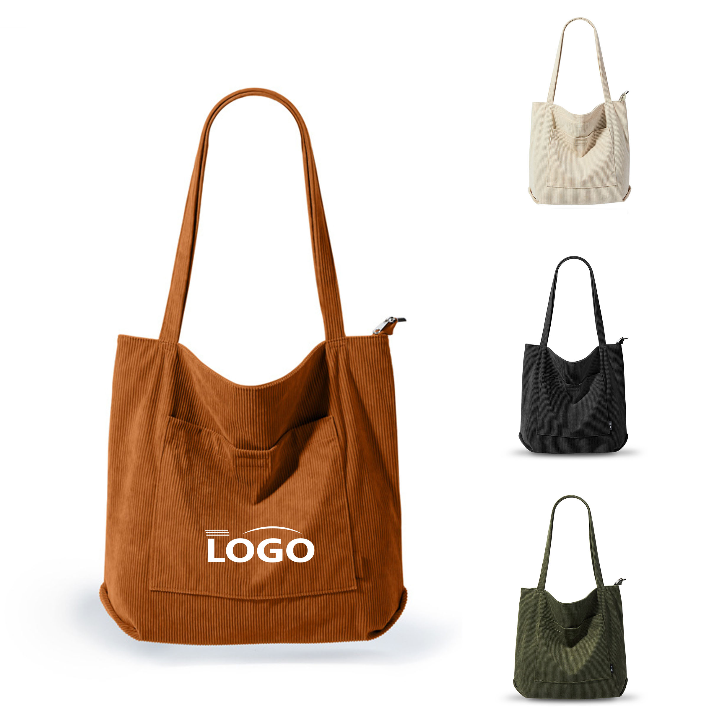 Simple Corduroy Canvas Waterproof Tote 2