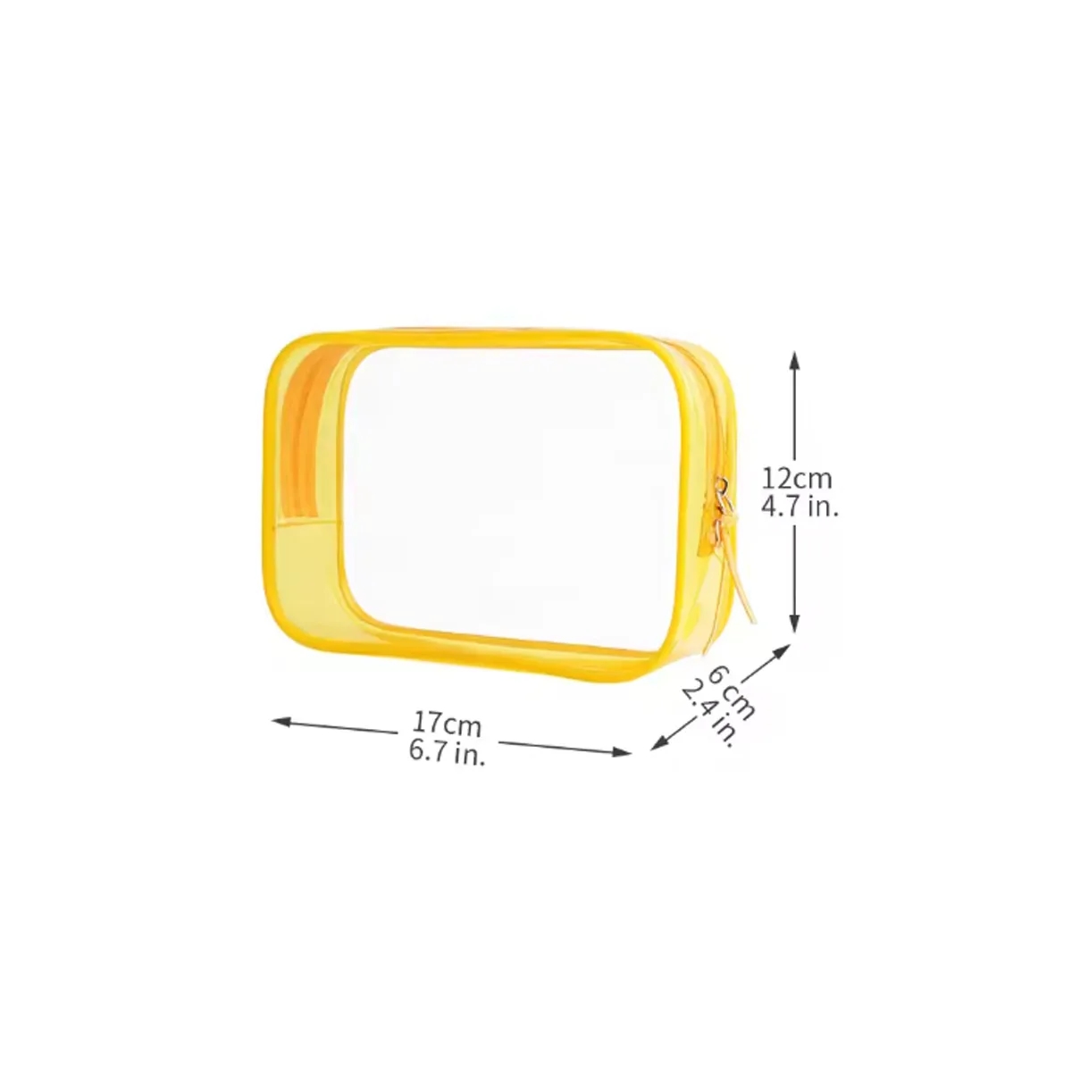 Clear PVC Travel Makeup Bag Zippered Toiletry Pouch Custom 4