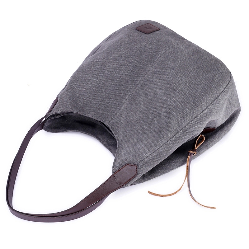 Custom Women's Canvas Tote Handbags Multi-pocket, custom tote bag with logo imprint 7