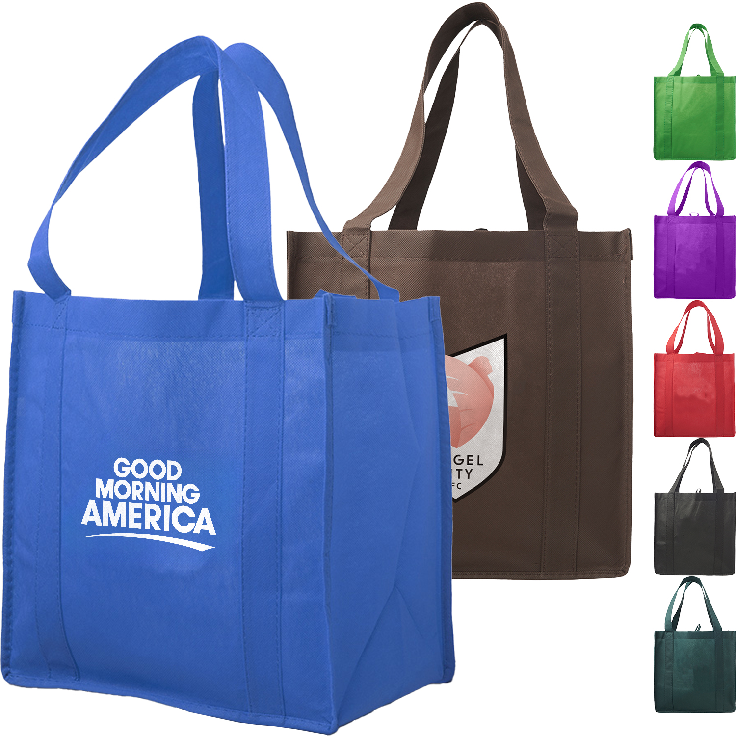 Reusable Thunder Non-Woven Grocery Tote Bag W/ Gusset USA Decorated (12.62" x 13" x 8.75") 2