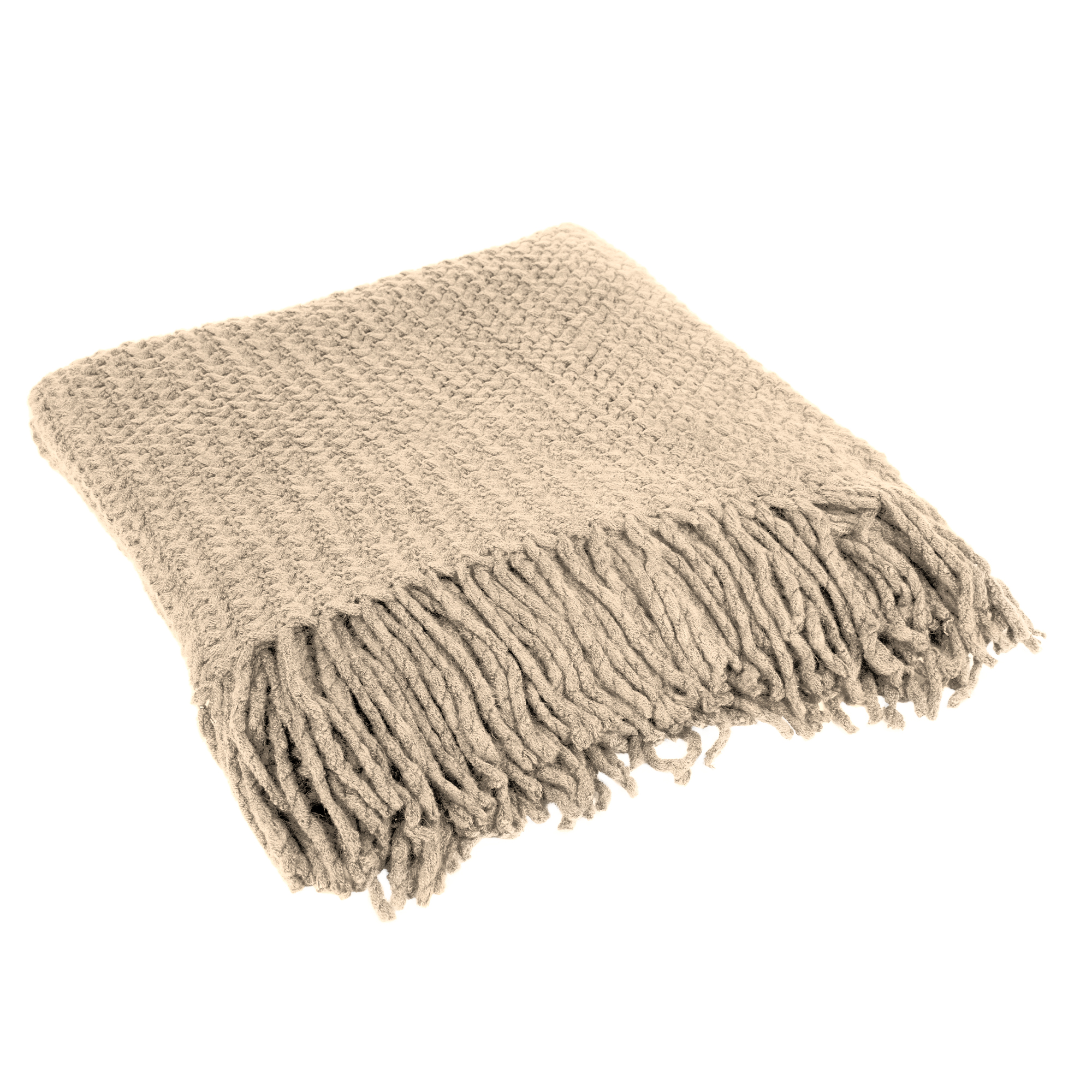 Chunky Knit Blanket With Fringe 10