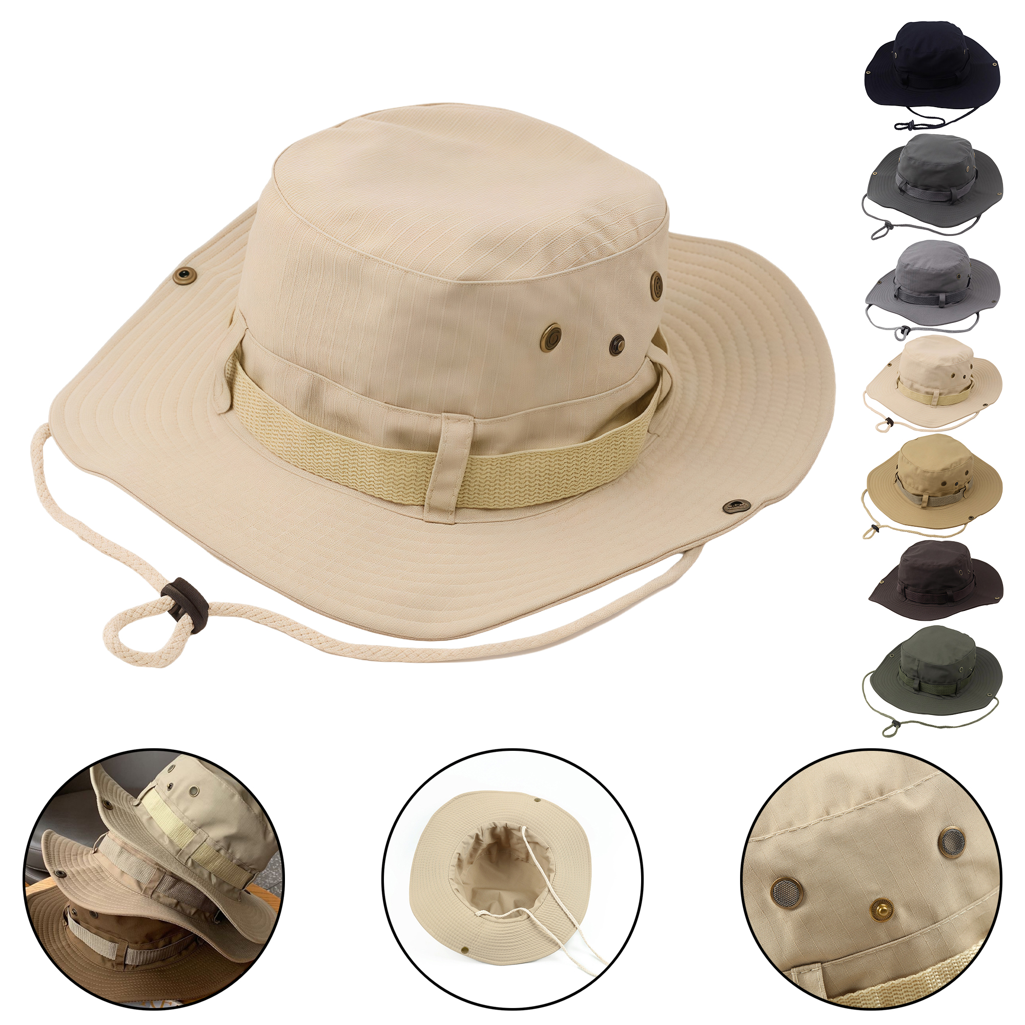 Western Cowboy Hat with Drawstring 3