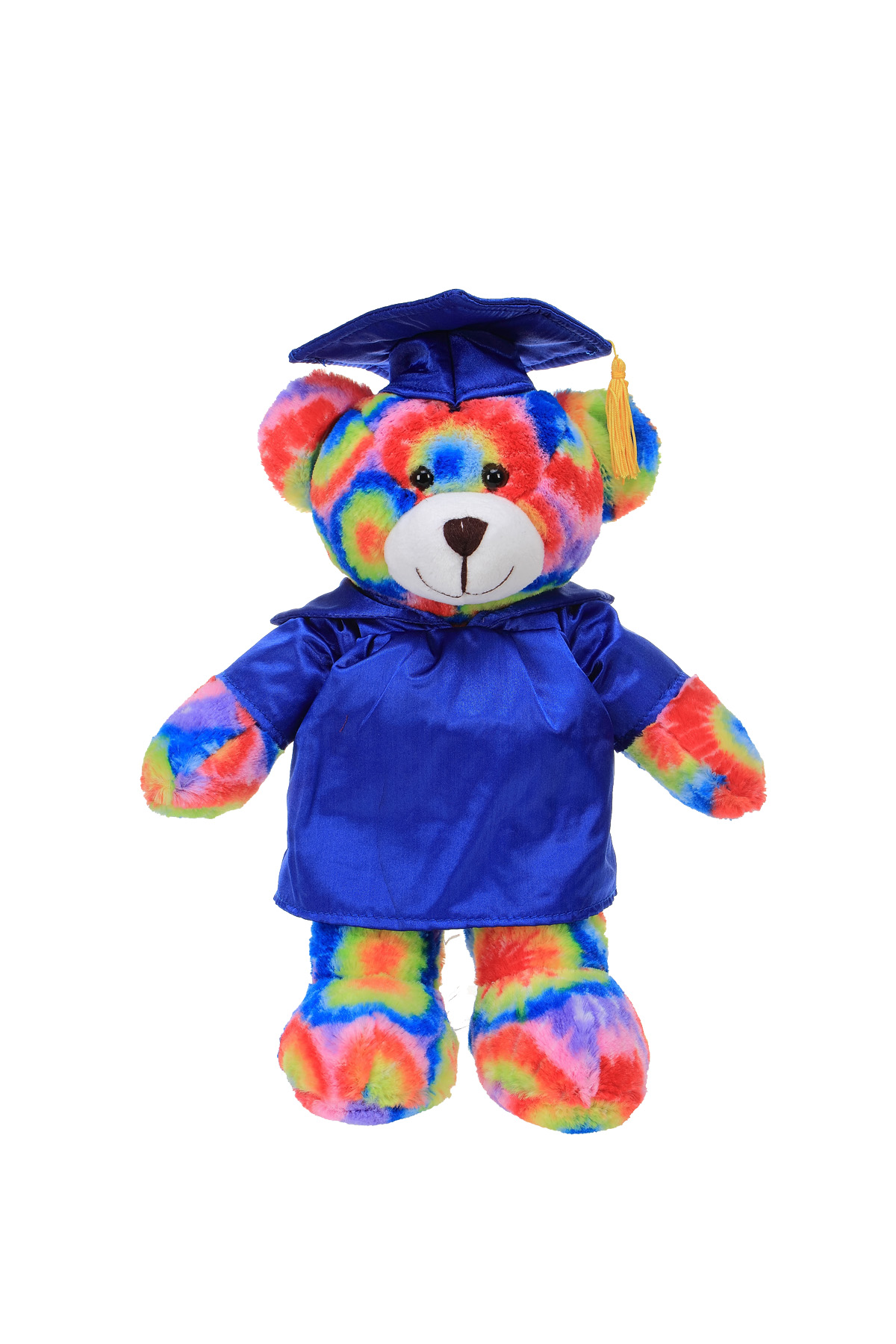 Soft Plush Tie Dye Teddy Bear in Graduation Cap & Gown 2
