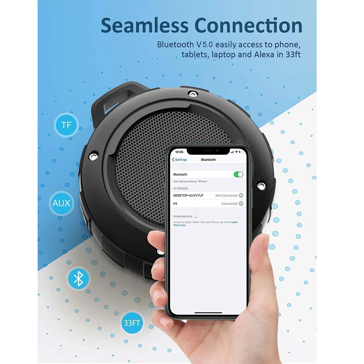 Portable Outdoor Mini Shower Waterproof Bluetooth Speaker 6