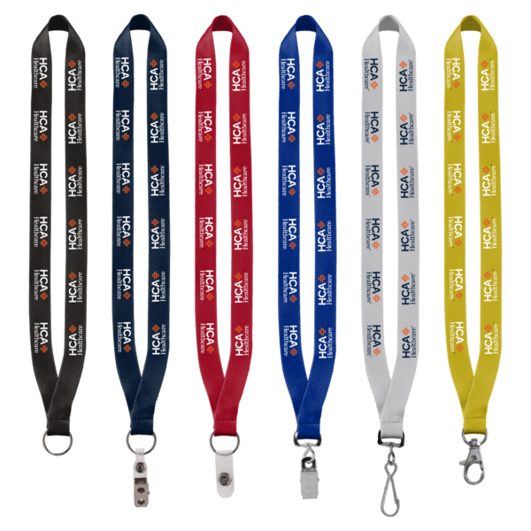 3/4" Polyester Lanyard with Sewn Silver Metal Split-Ring 42