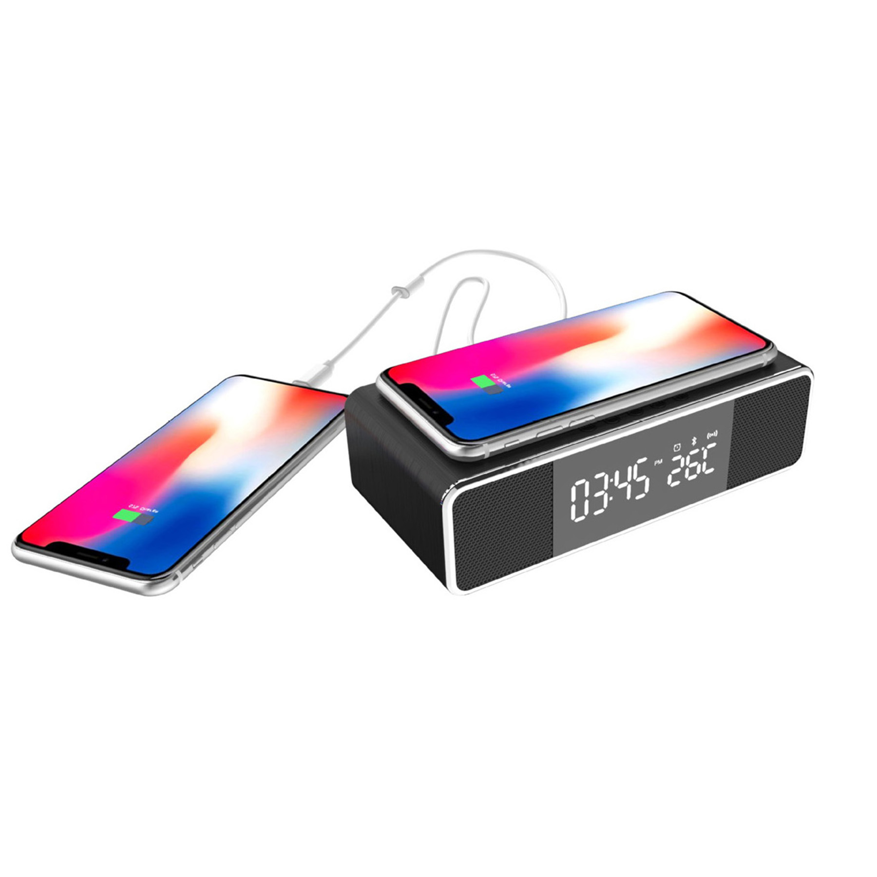 Wireless Charging Clock With Bluetooth Speaker 4