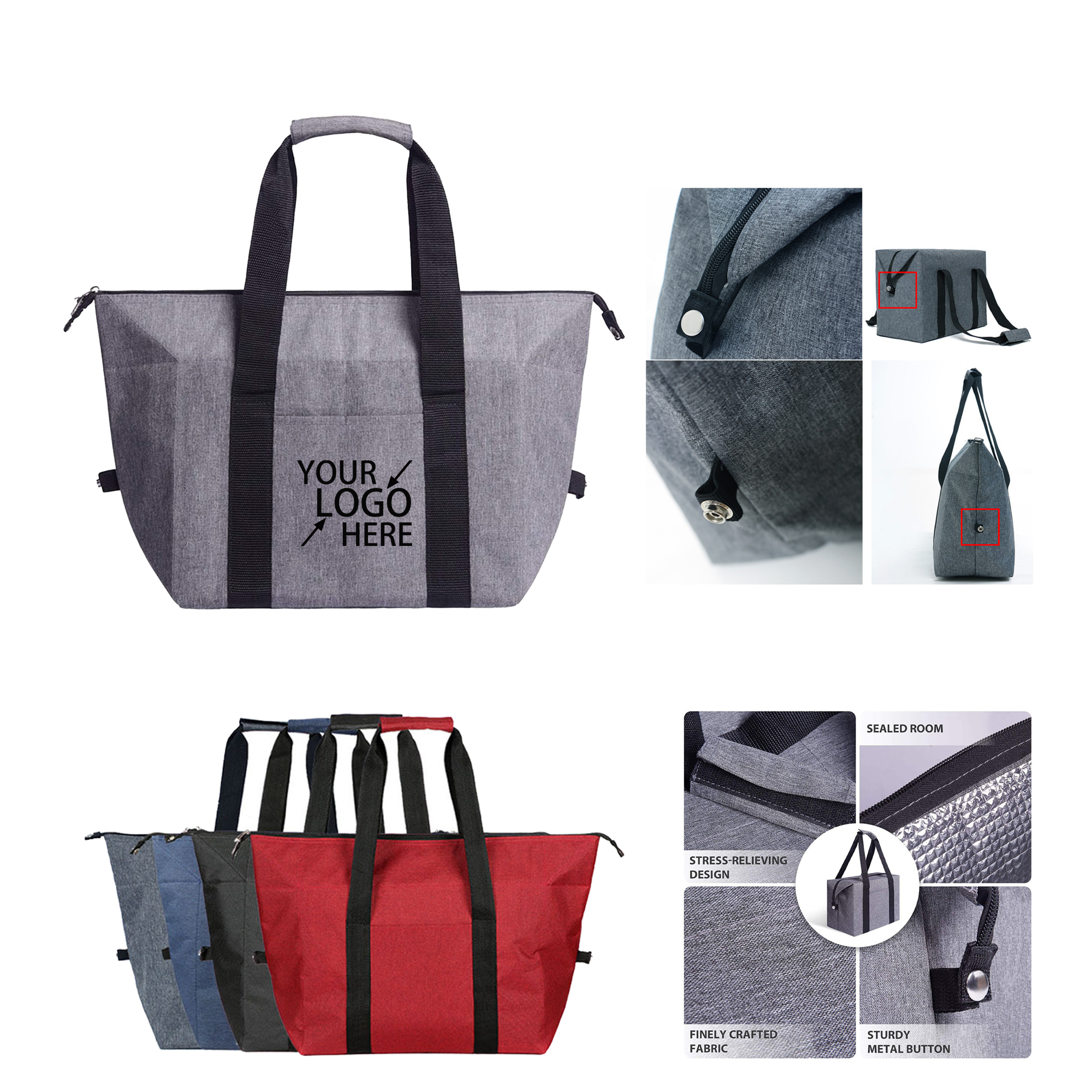 Oxford Fabric Thermal Tote with Aluminum Foil Interior 2