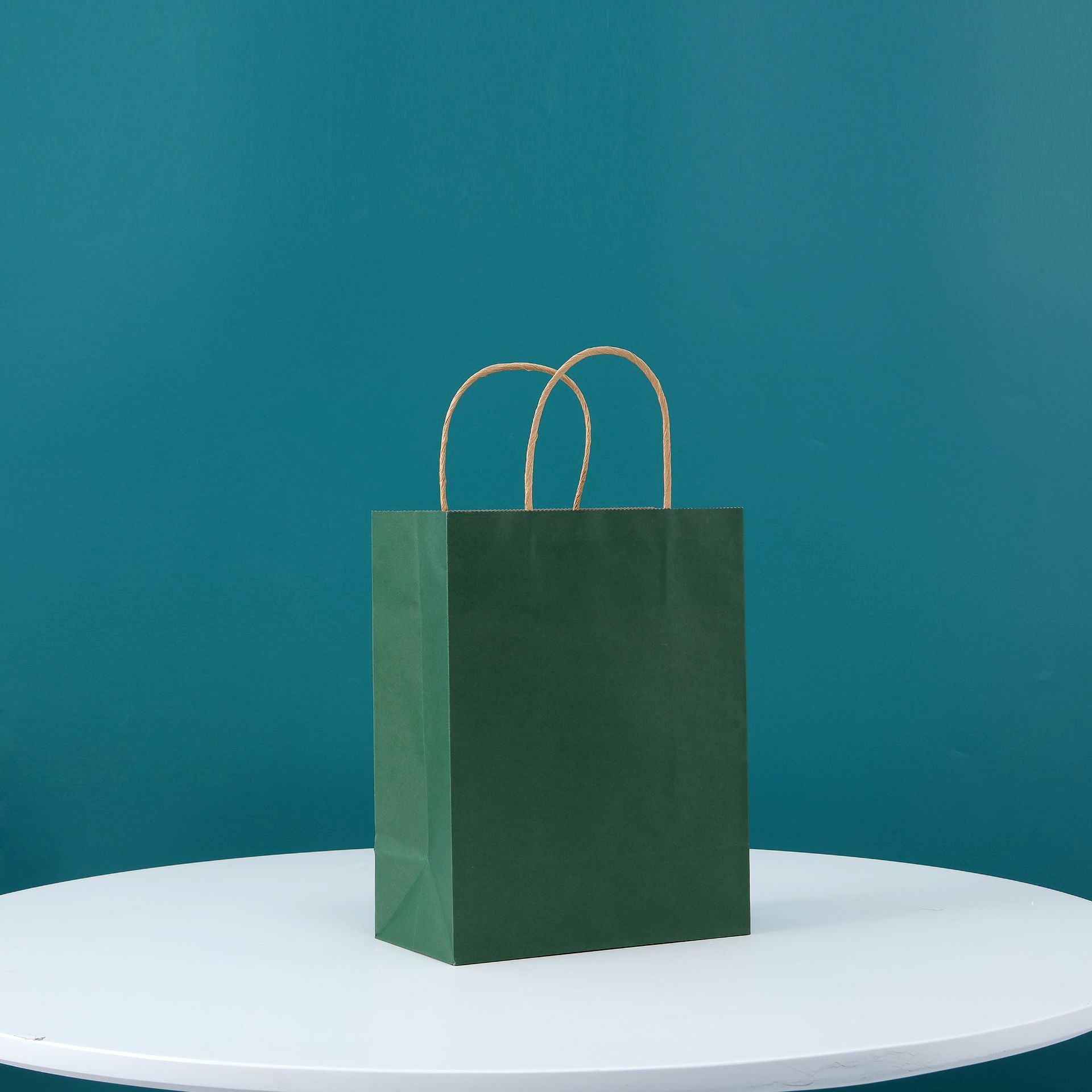 Small Size Kraft Paper Shopper Tote bags(5 7/8" * 3 1/8" * 8 1/4") 10