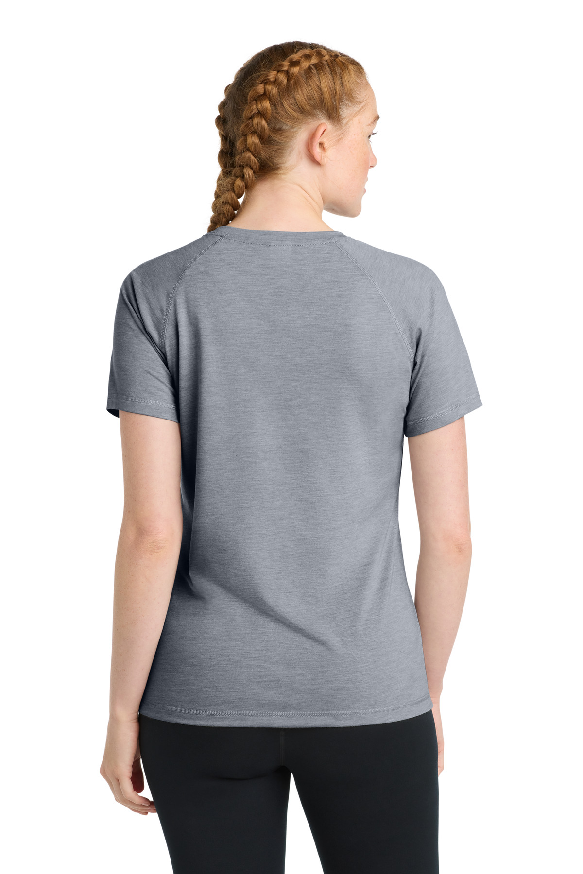 Sport-Tek Women's PosiCharge Tri-Blend Wicking Scoop Neck Raglan Tee. LST400 10