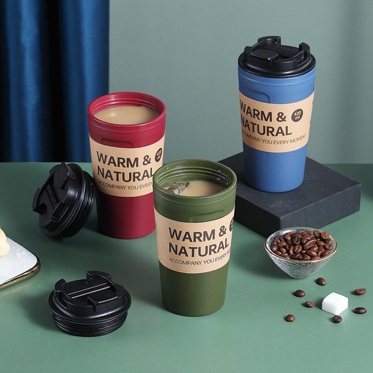 14oz Portable Coffee Cup w/ Flip Lid 5