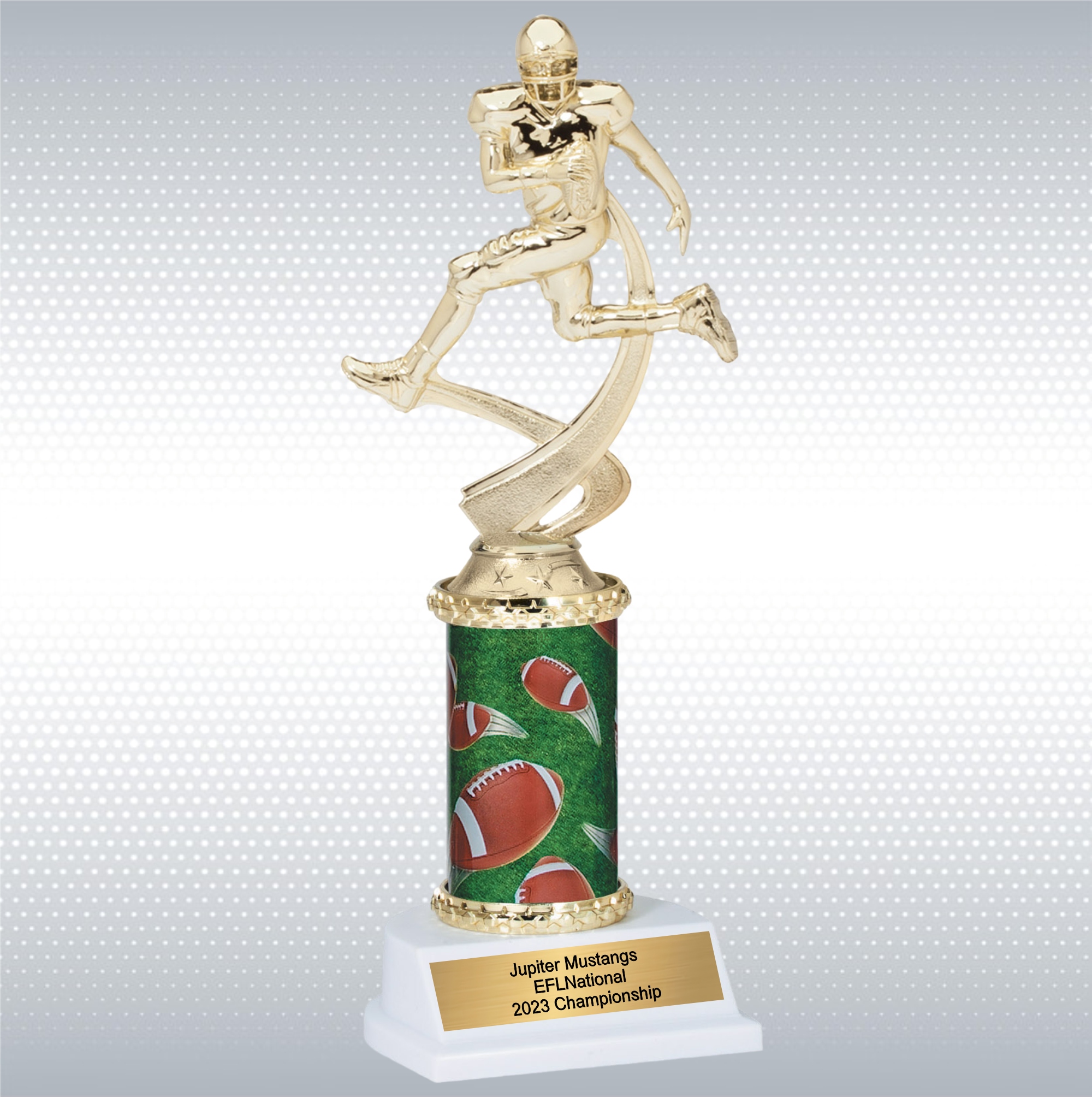 Assembled Male Football Trophy w/ White Base 4