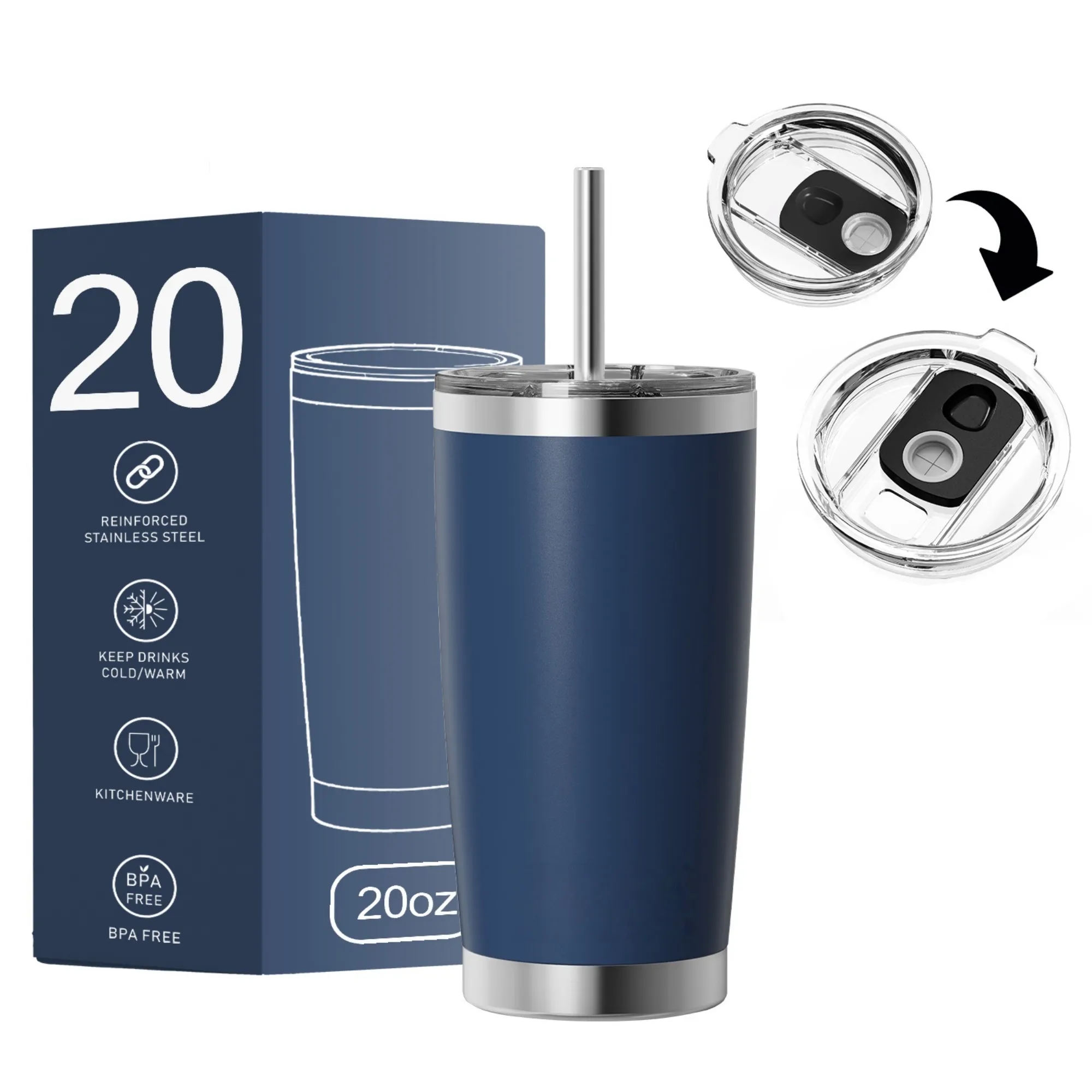 20 oz Vacuum Insulated Stainless Steel Tumbler 9