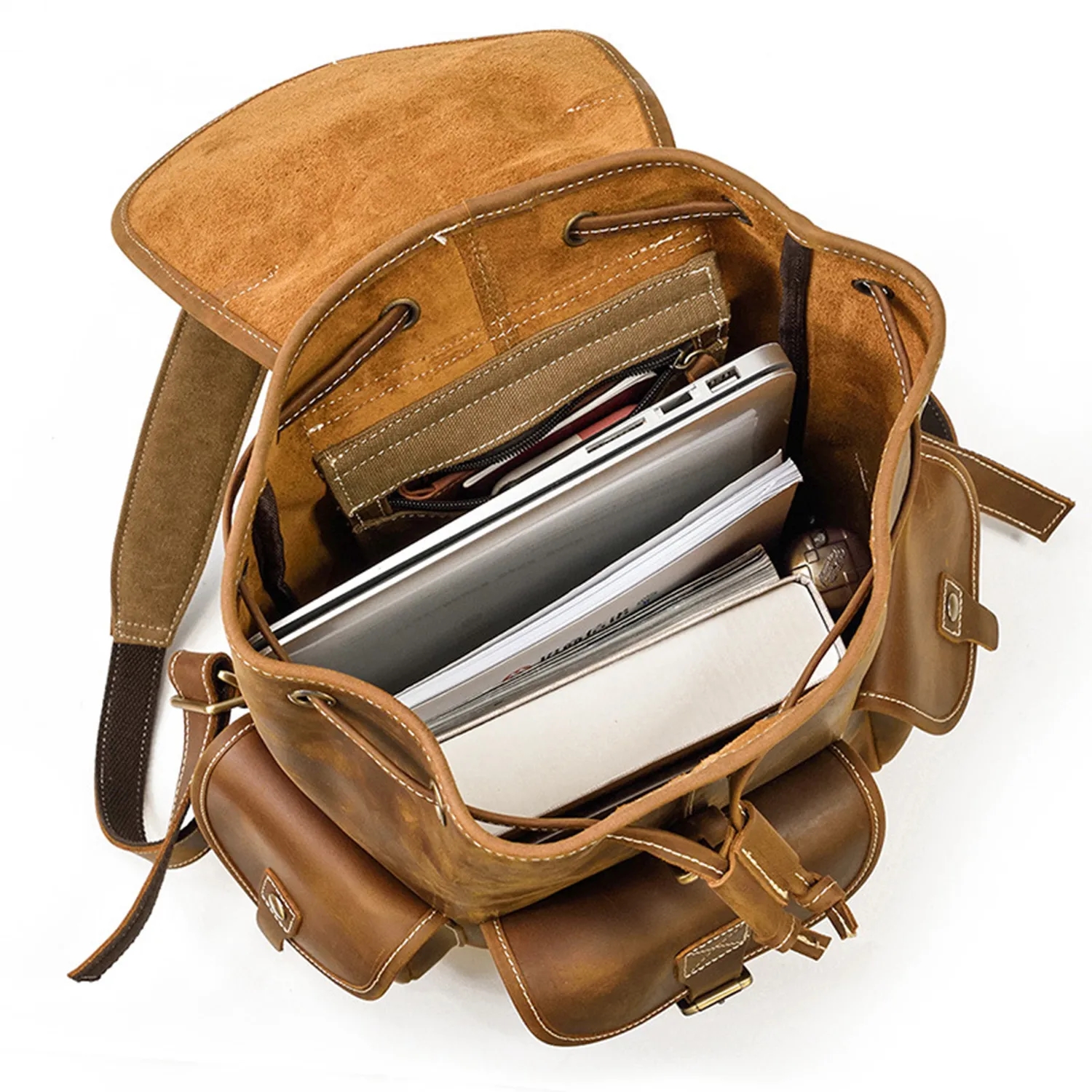 Vintage Leather Backpack for Travel 6