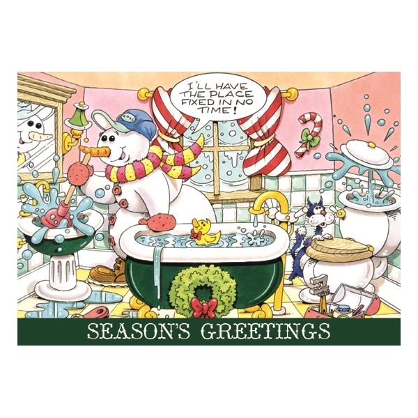 Happy Plumbing! Humorous Holiday Greeting Card 1