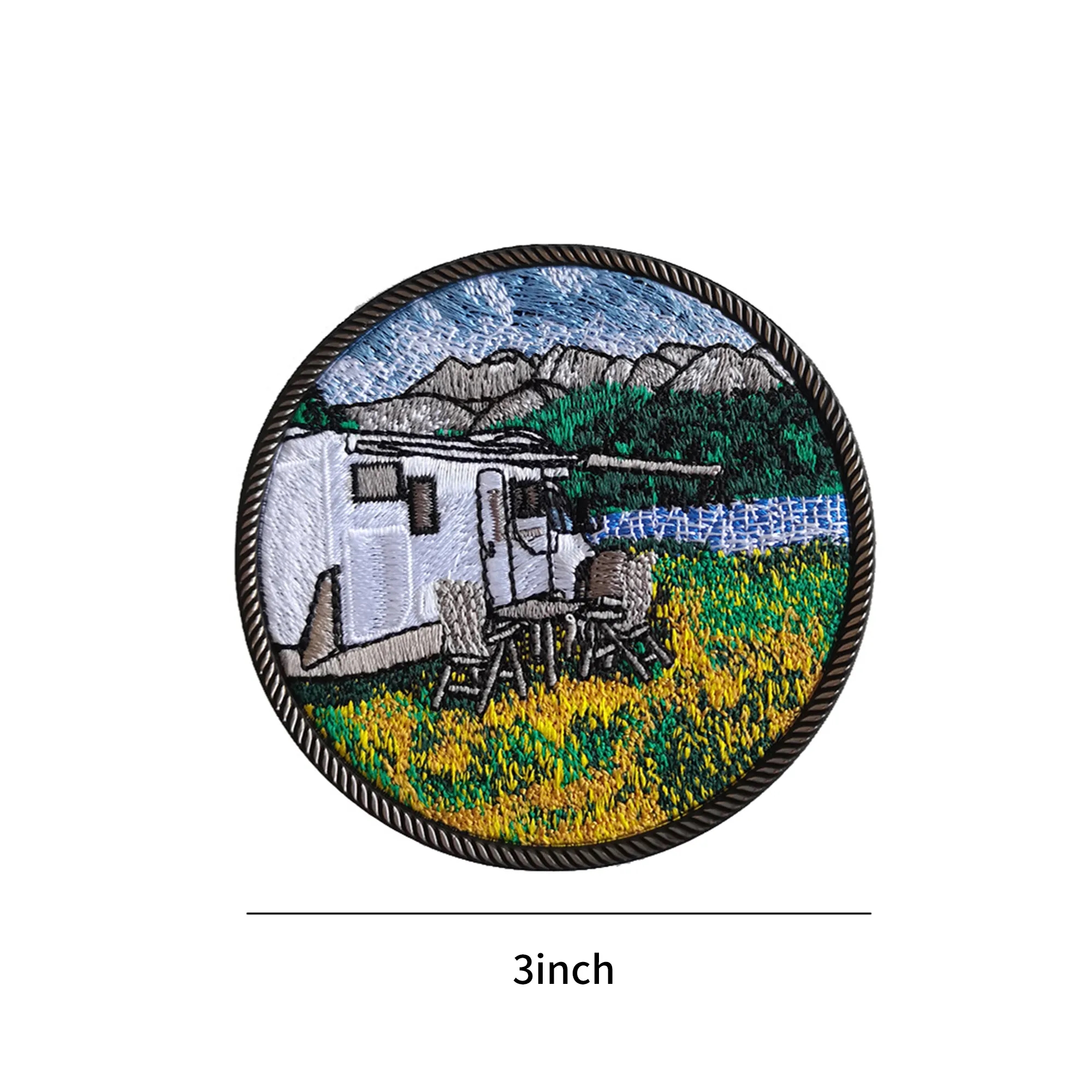 3 Inch Embroidered Patch with Heat Seal Backing 4