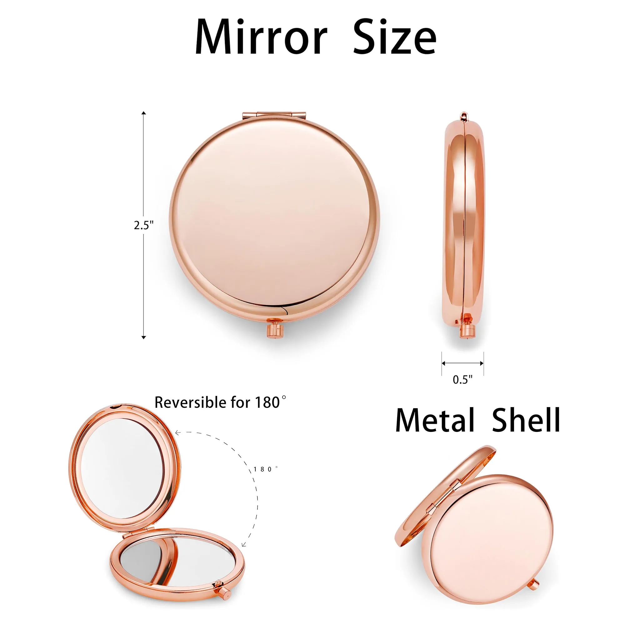 1X/2X Magnifying Portable Travel Makeup Mirror 2