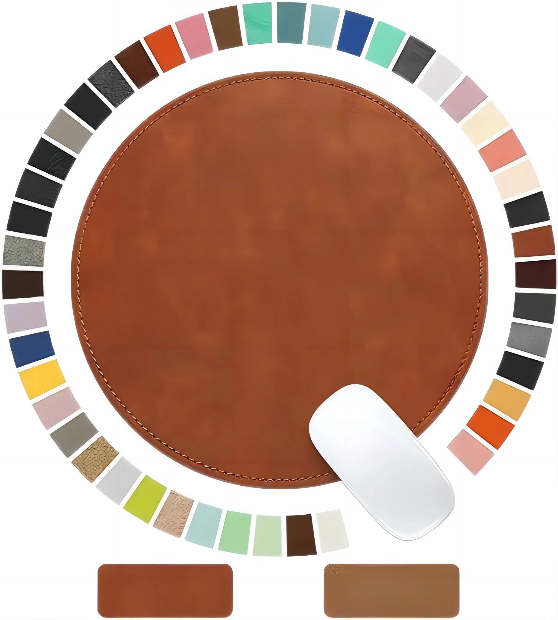 PU Leather Absorbent Round Coaster 3