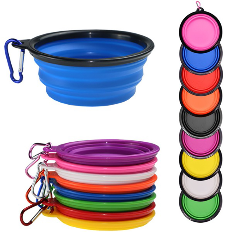 Collapsible Silicone Pet Bowl w/Carabiner