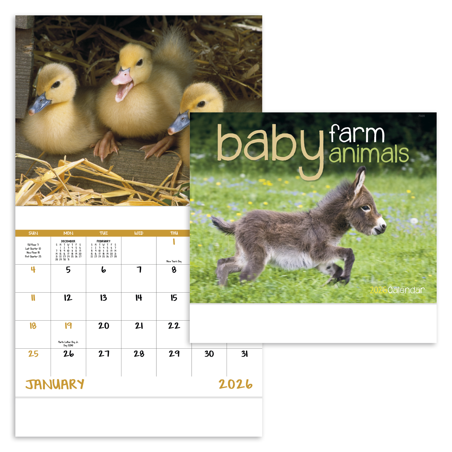 Good Value™ Baby Farm Animals - Stapled Calendar 4
