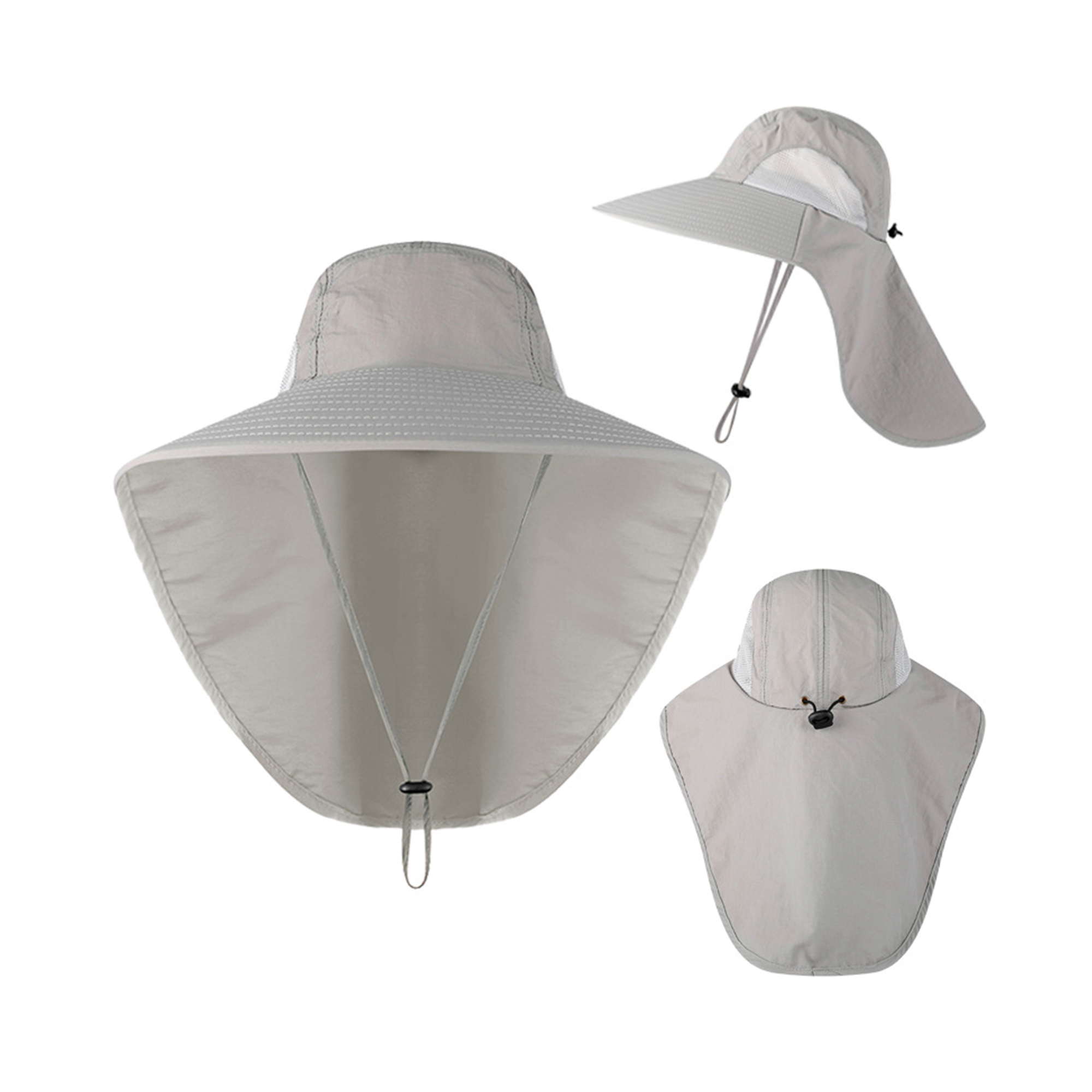 Wide Brim Sun Shield Hat With Neck Flap 11