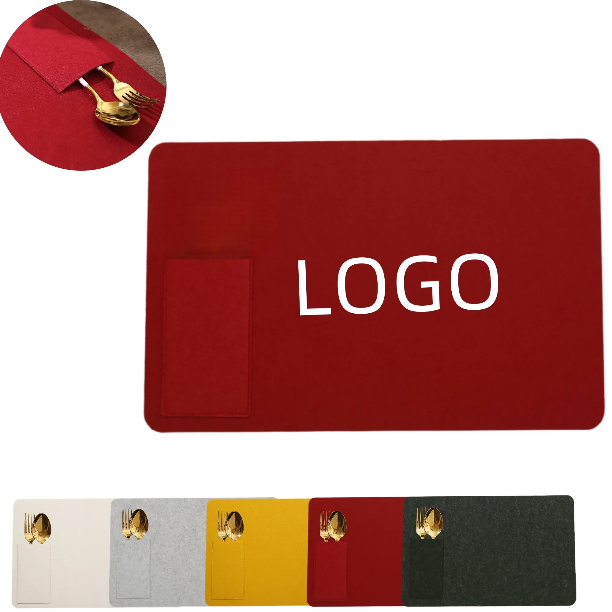 Rectangular Felt Placemat Desk Pad Dining Table Mat