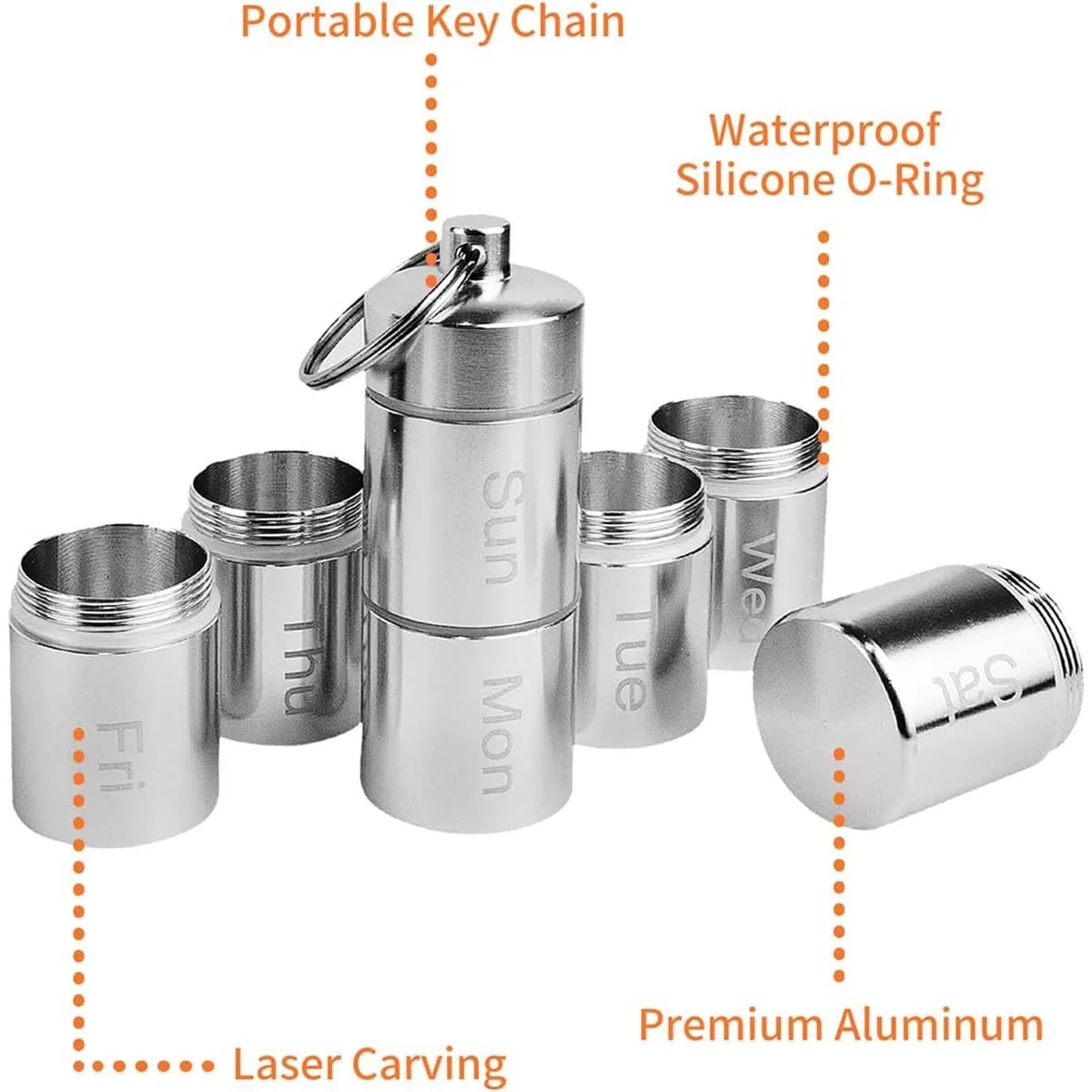 Weekly 7 Day Travel Friendly Waterproof Pill Case Container 3