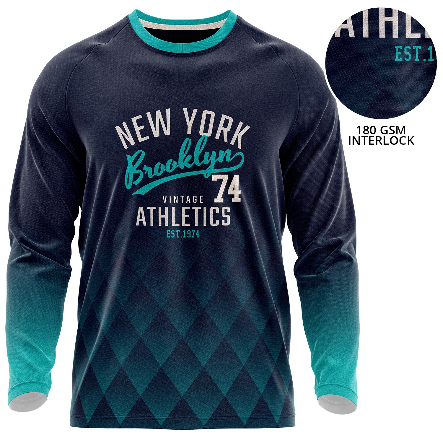 Unisex 180 GSM Poly Interlock Sublimation Long Sleeve T-Shirt 2
