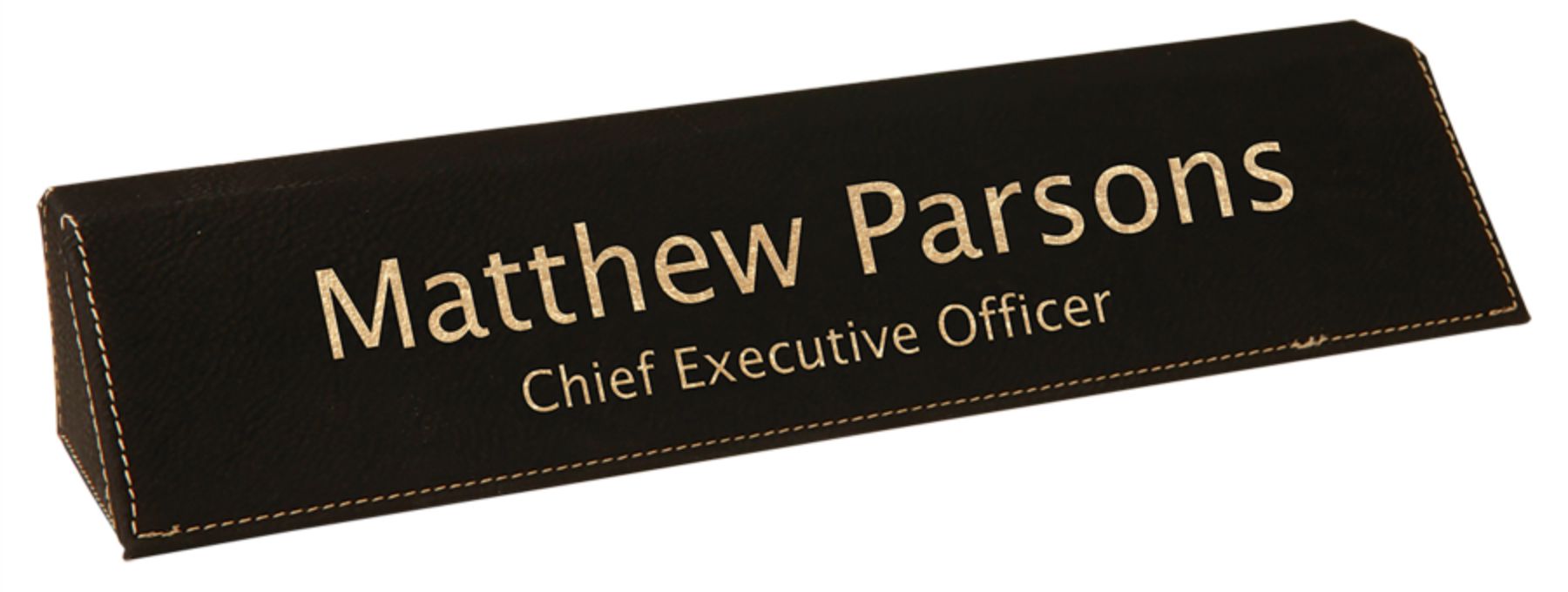 10-3/4" Custom Laser Engraved Leatherette Desk Wedge 1