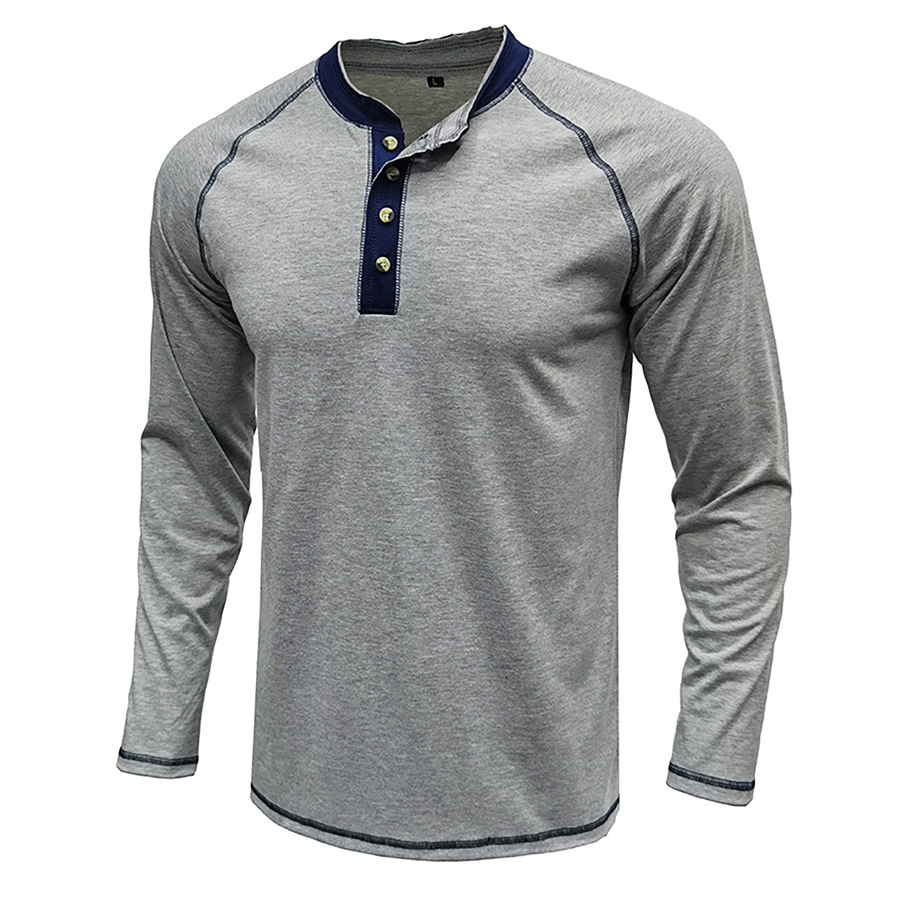 Men's Long Sleeve Henley Shirt 7