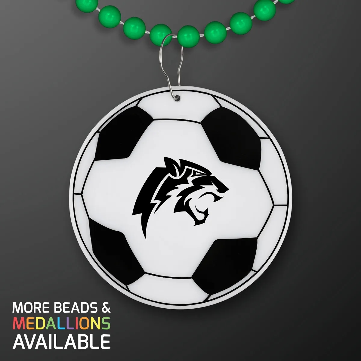 Soccer Ball Medallion with Beaded Necklace (Non Light Up) 5