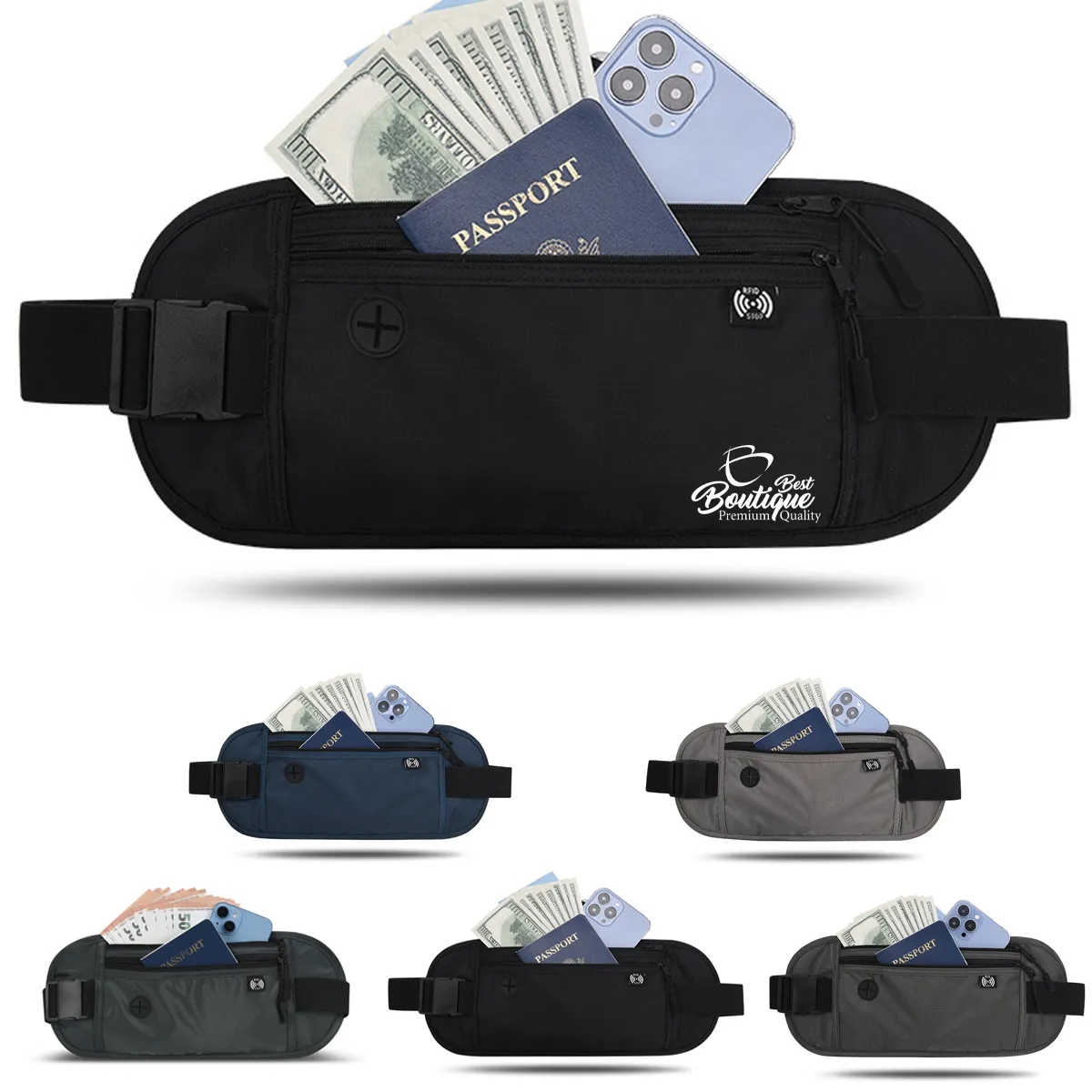 Invisible Anti-Theft Travel RFID Blocking Wallet Waist Bag 2