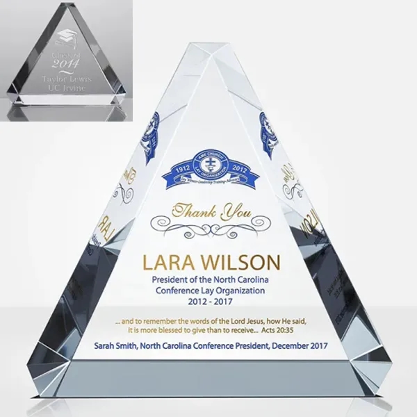 CRYSTAL TRIANGLE PAPERWEIGHT 3