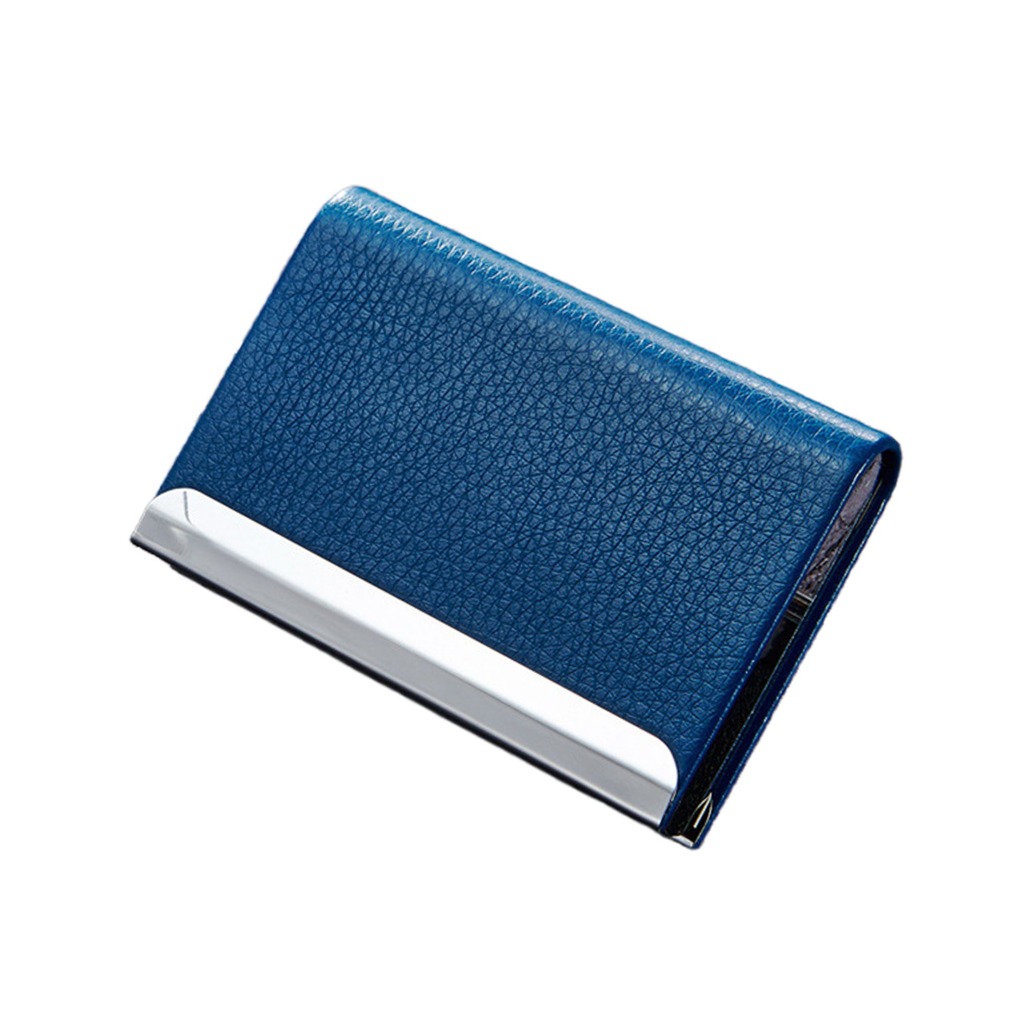PU Leather Metal Insert Thick Large Capacity Business Card Holder 10