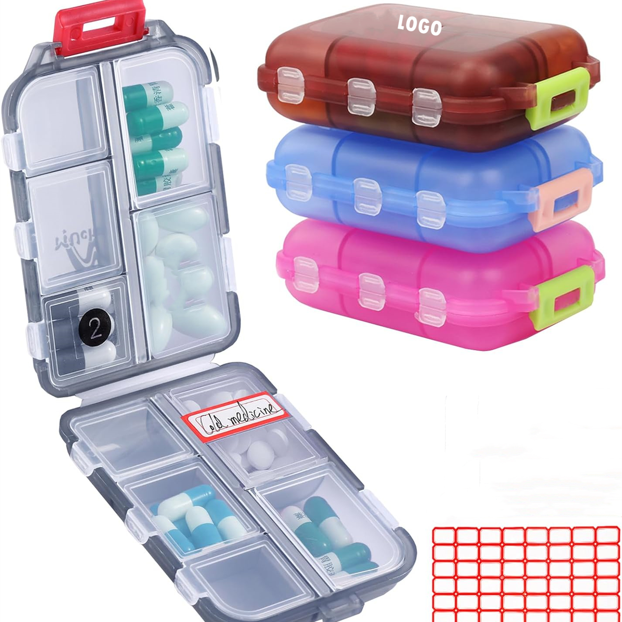 Travel Pill Box With 10 Compartments 3
