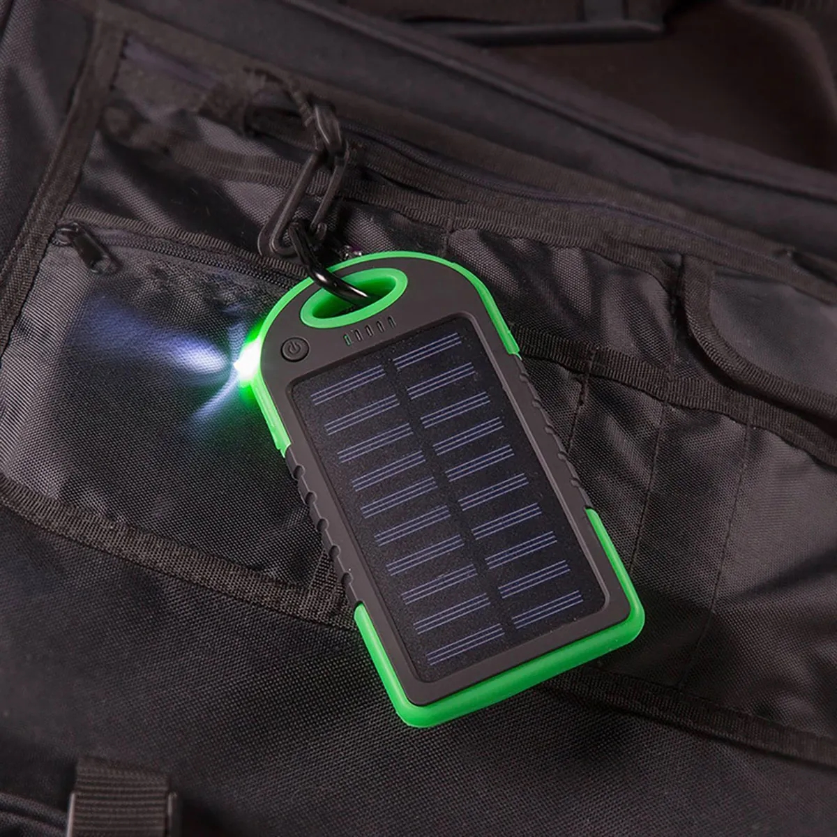 Custom Outdoor Portable Mini Solar Power Bank With Carabiner 4