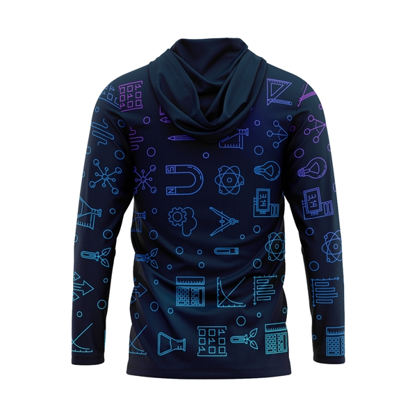 Unisex & Kids' Sublimation Silk-Feel Poly LS Hooded T-Shirt 3