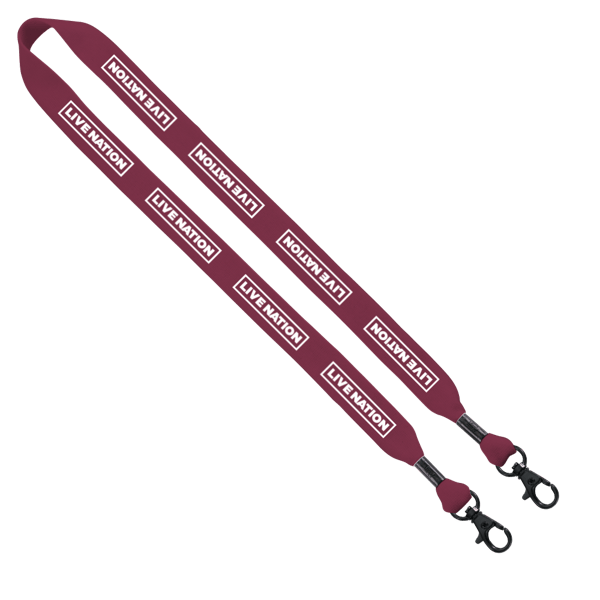3/4" Cotton Double Lobster Clip Lanyard 38