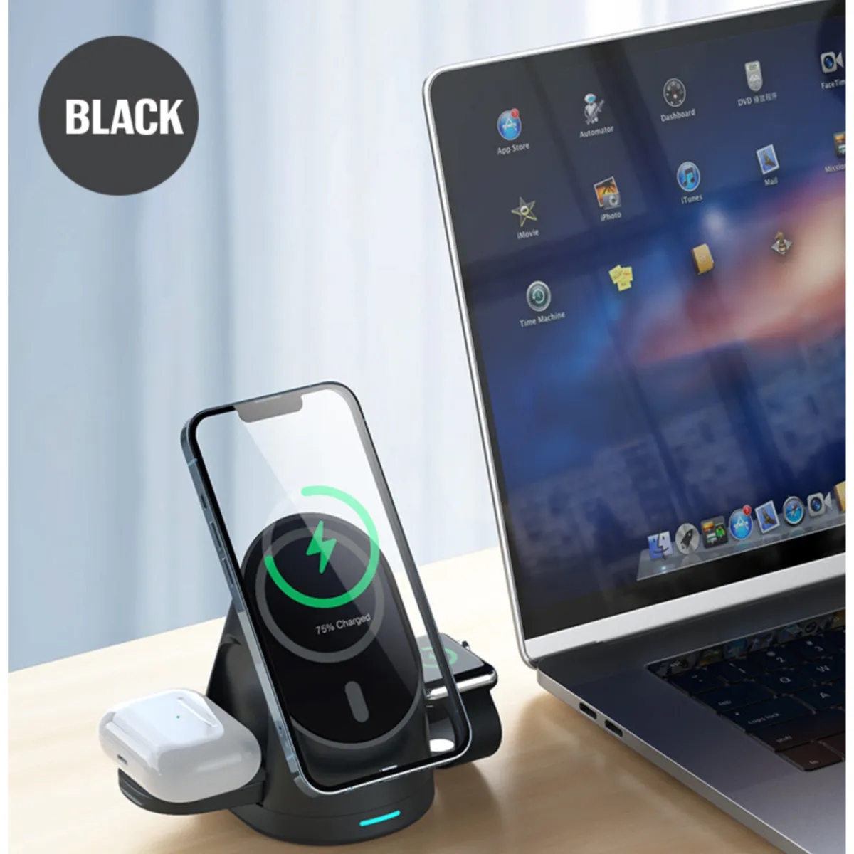 3in1 Wireless Charging Station Multiple Devices Fast Charger 2