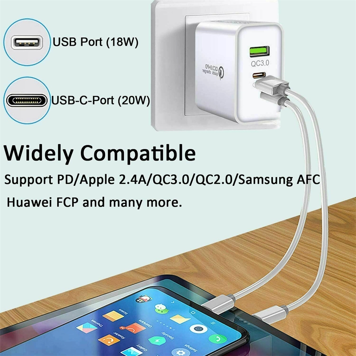 USB Type-C Wall Fast Charger PD Power Adapter 2