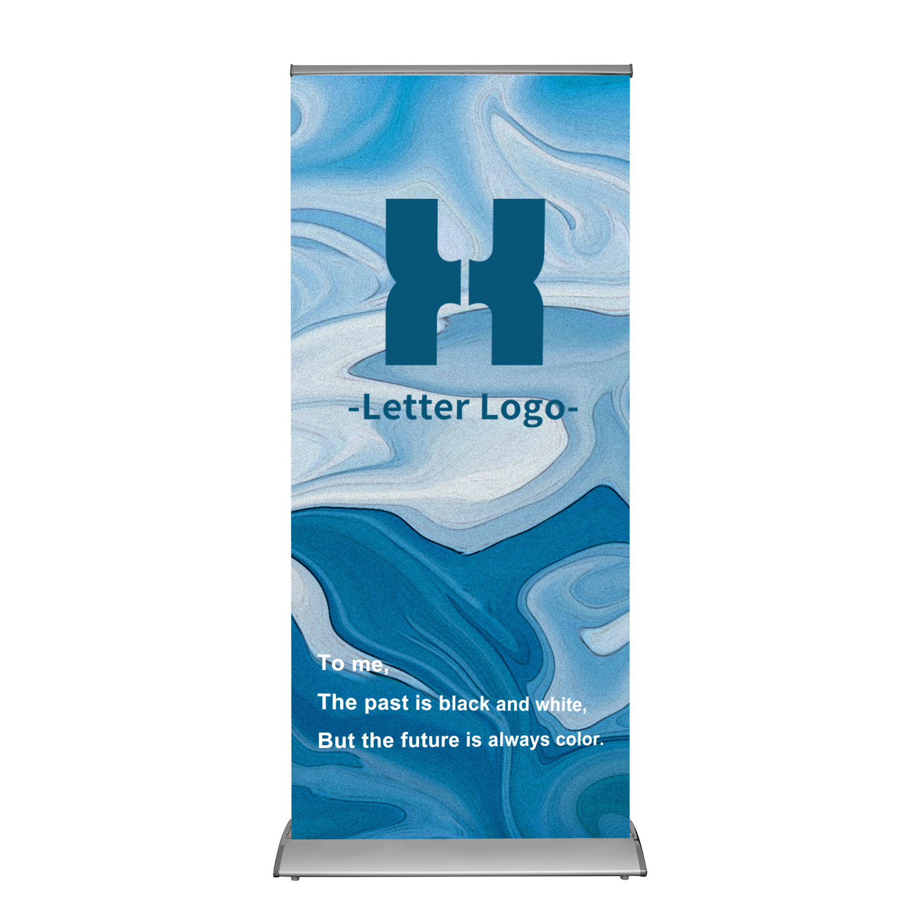 Deluxe Retractable Aluminum Banner Stand W/ Graphic 31.5" X 79" 7