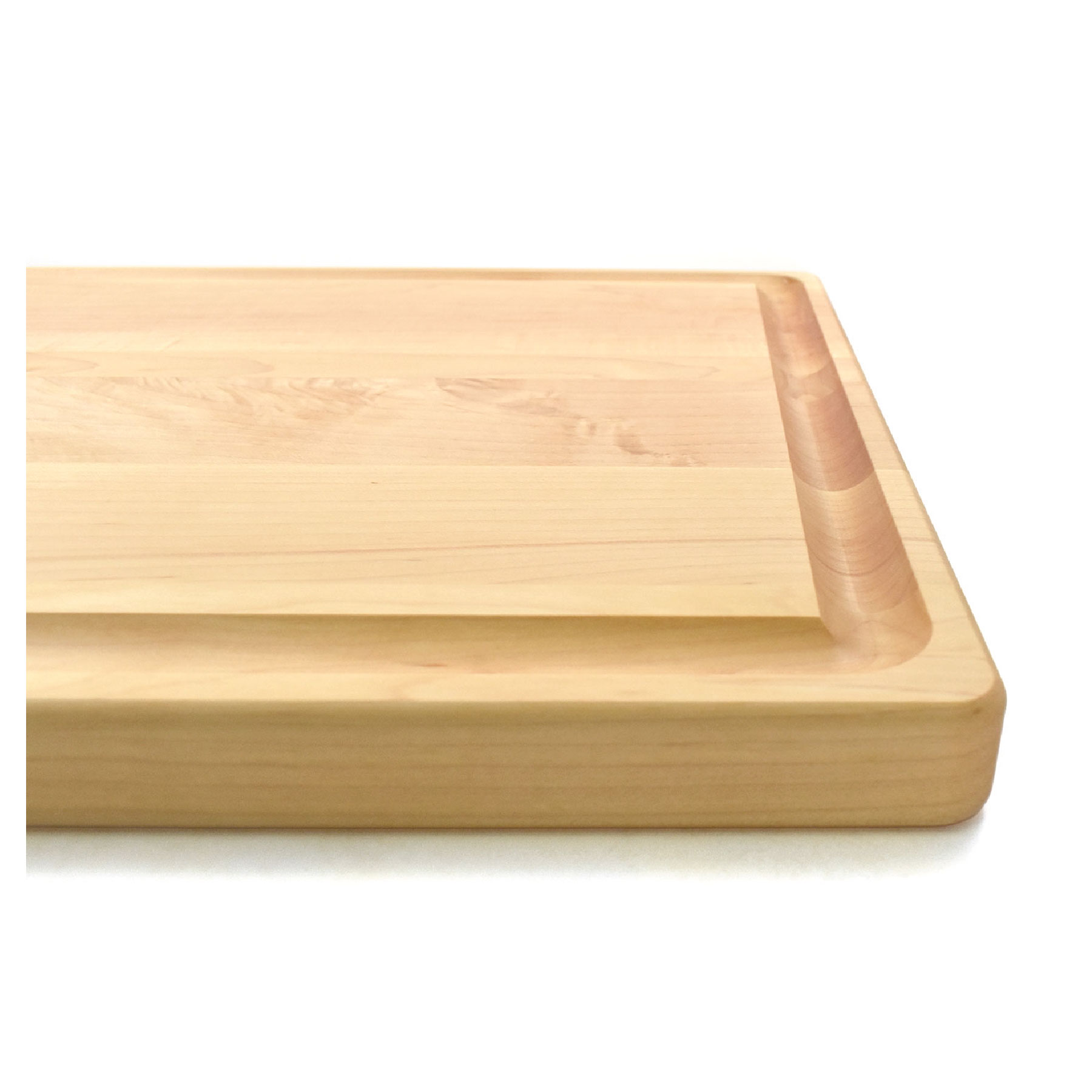 15" x 20" x 1 1/4" Maple Rectangular Butcher Block with Juice Groove 9