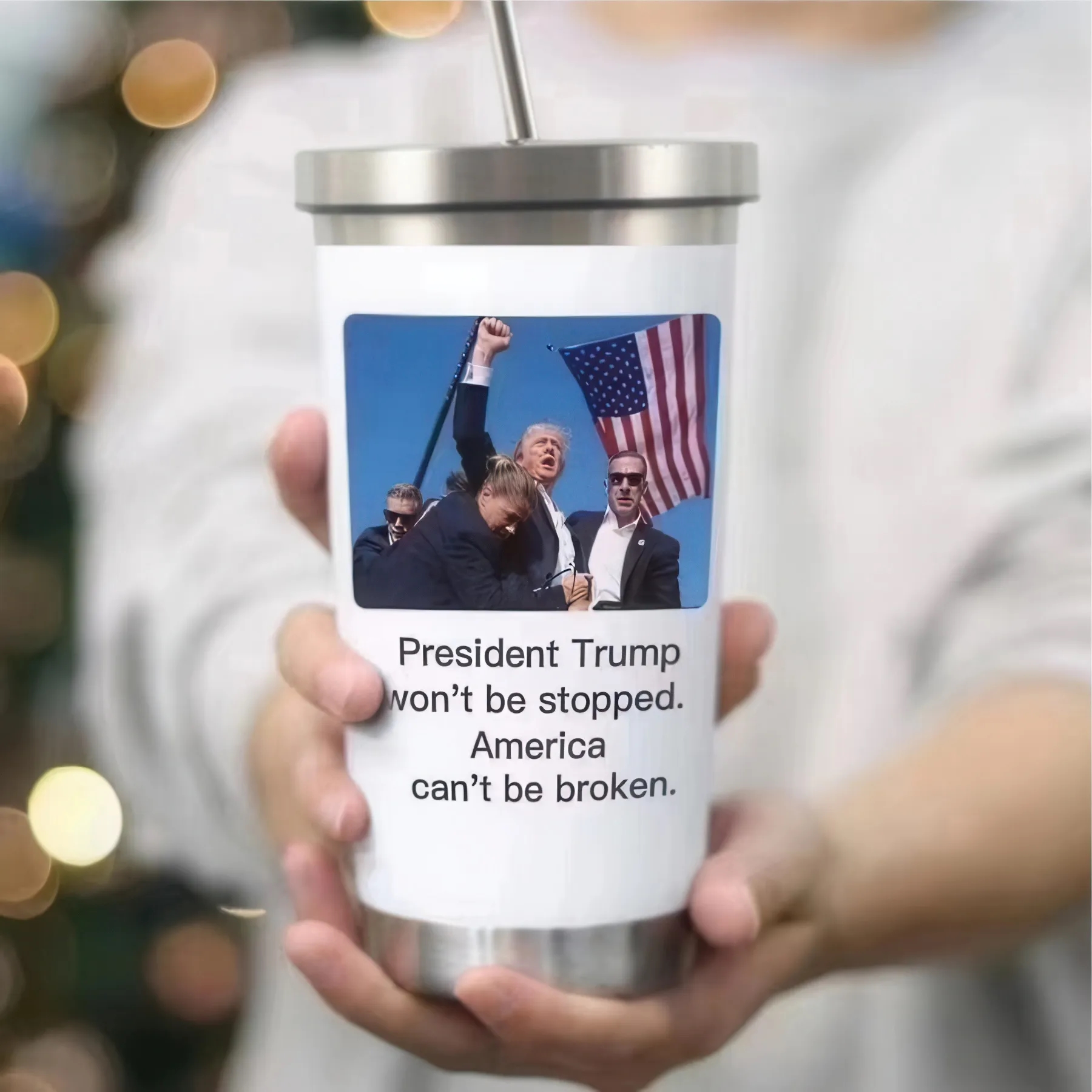President Trump Printed Stainless Steel Sipper Cup 5