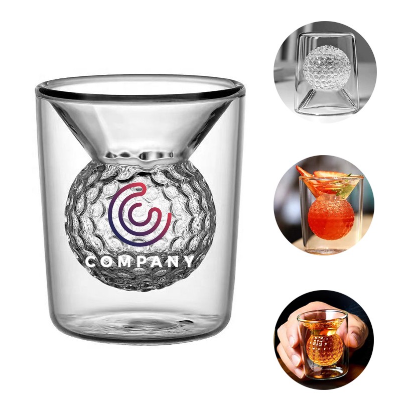 1.7oz Golf Double Layer Wine Glass Transparent Drink Cup 2