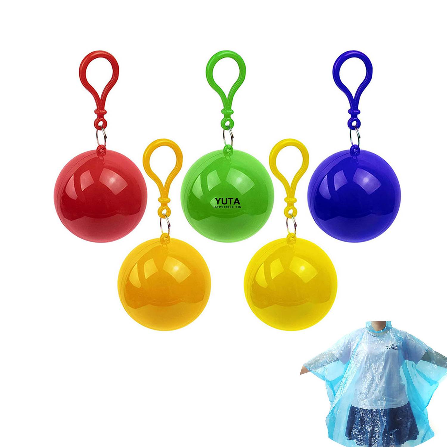 Portable Disposable Emergency Raincoats in A Ball 3